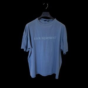 90's B.U.M. Equipment Blue Embroidered Logo T-Shirt Short Sleeve Cotton M